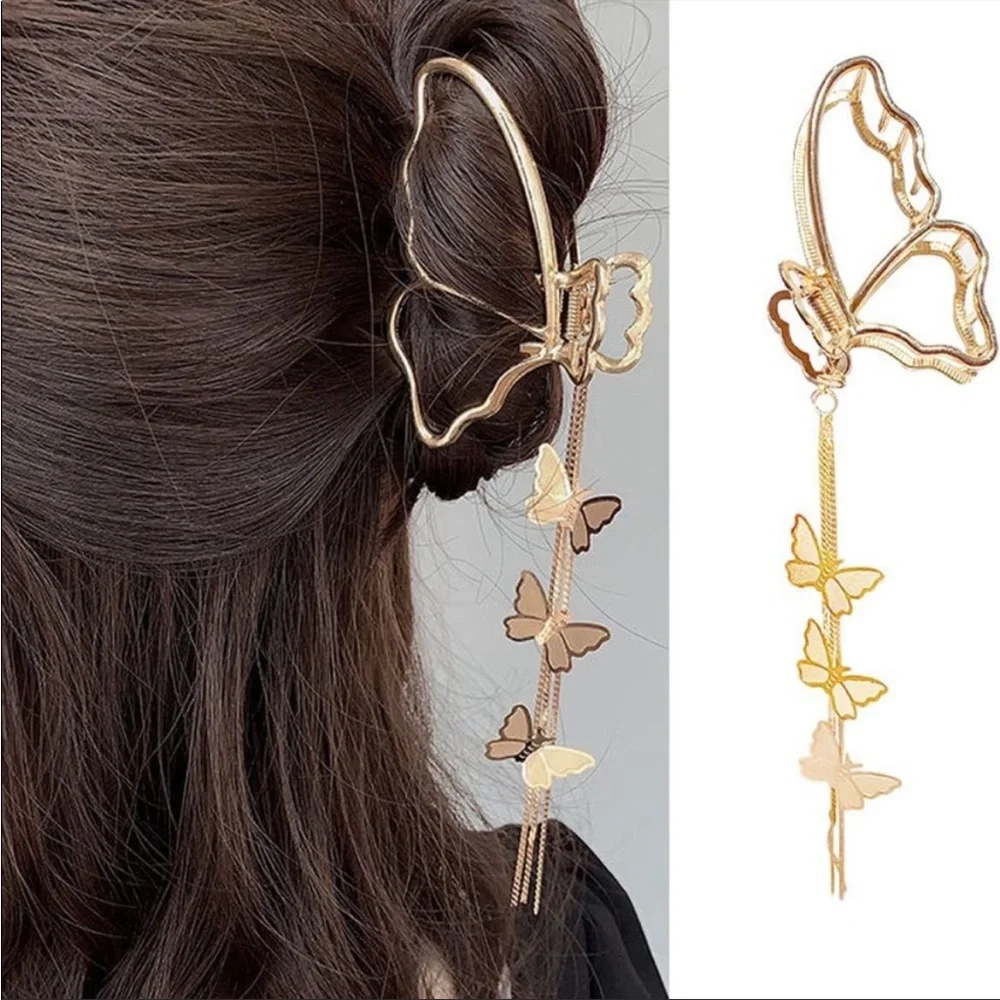 Gold Butterfly Hair Clip - Picture 2 of 2